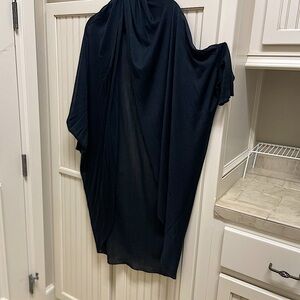 Eileen Fisher black, lightweight cocoon sweater.